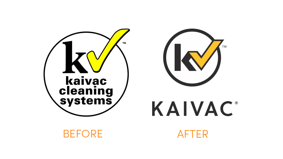 Kaivac logo before and after