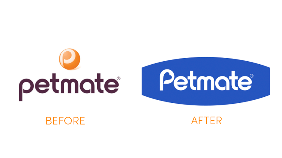 Petmate logo before and after